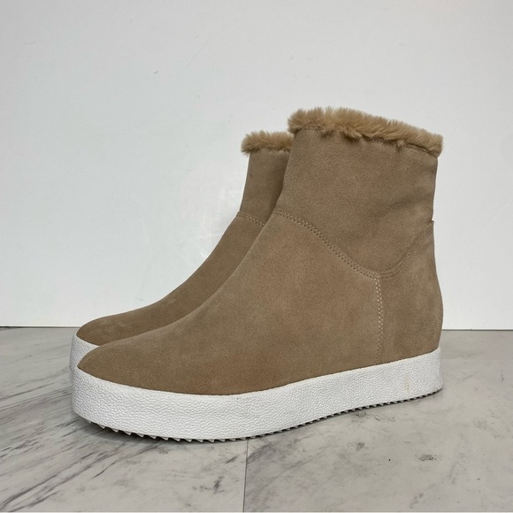 New! Blondo Haven Faux Fur Waterproof Suede Tan Bootie 9M - Picture 14 of 14